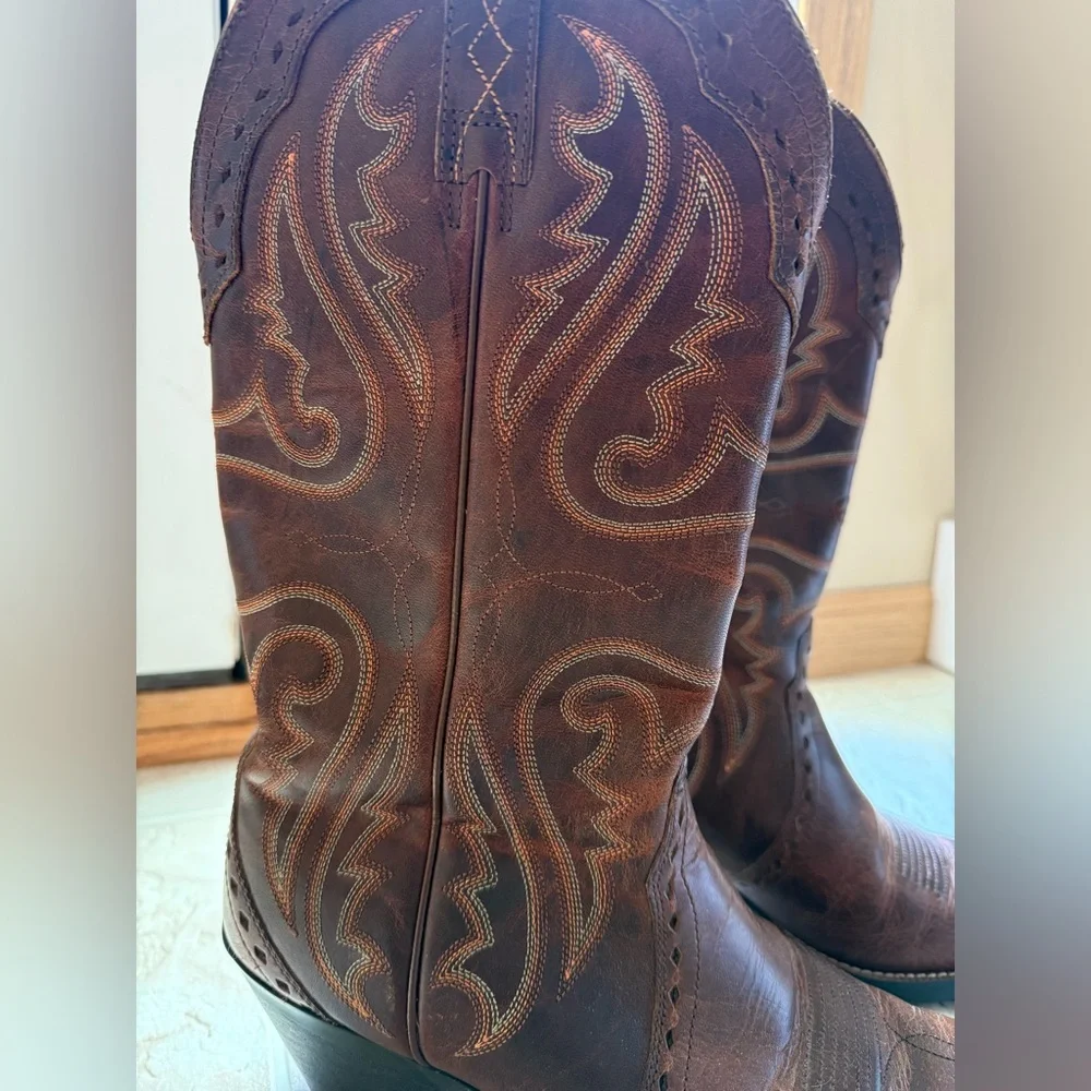 Ariat Women’s Brown Snip Toe Leather Cowboy Western Boots - Picture 4 of 7